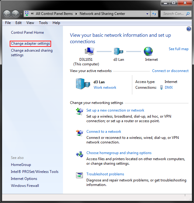 Windows network settings | Disguise