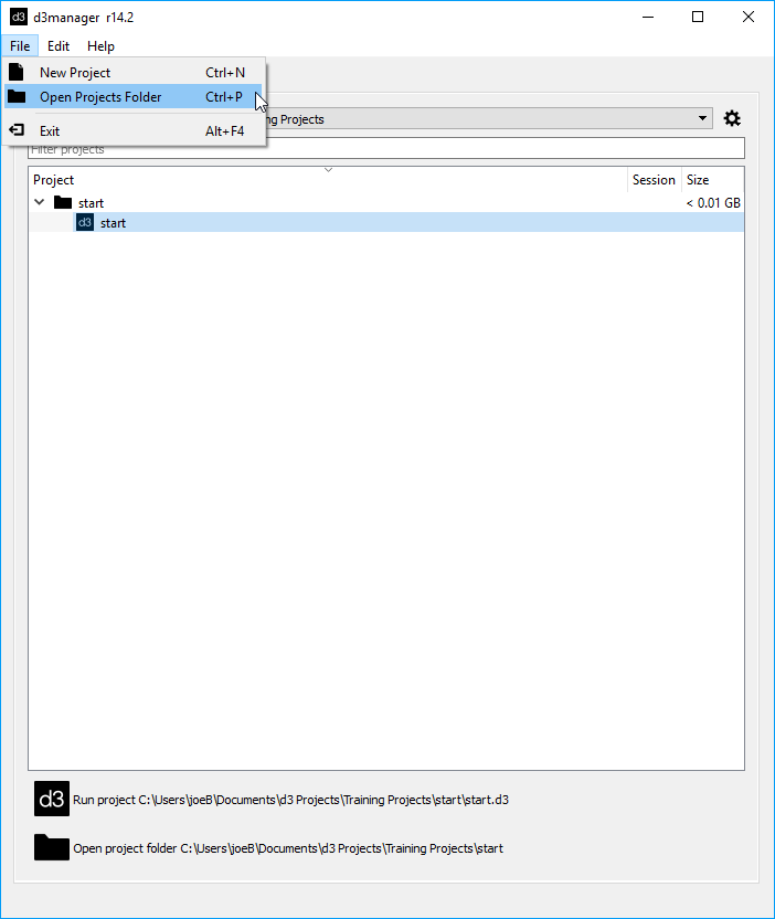 Open Project Folder Ui Opening the dısguıse Projects folder | Disguise